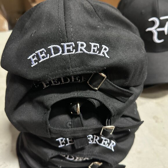 Roger Federer RF Dad Baseball Cap Unisex's - Black - Picture 3 of 5